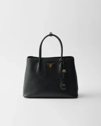 Prada Double středně velká kabelka z kůže Saffiano