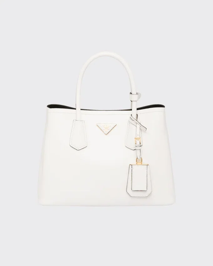 Prada Double středně velká kabelka z kůže Saffiano Prada Double středně velká kabelka z kůže Saffiano