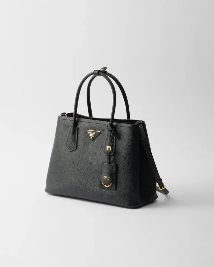 Prada Double středně velká kabelka z kůže Saffiano Prada Double středně velká kabelka z kůže Saffiano