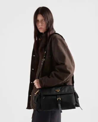Prada Explore Velká taška přes rameno z materiálu Re-Nylon s klopou