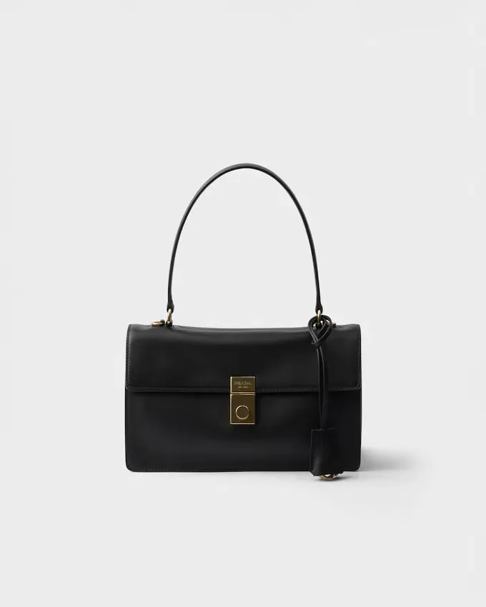 Prada Soft Středně velká kožená taška přes rameno Prada Soft Středně velká kožená taška přes rameno