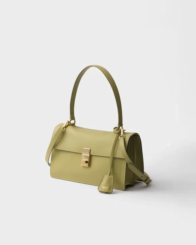 Prada Soft Středně velká kožená taška přes rameno Prada Soft Středně velká kožená taška přes rameno