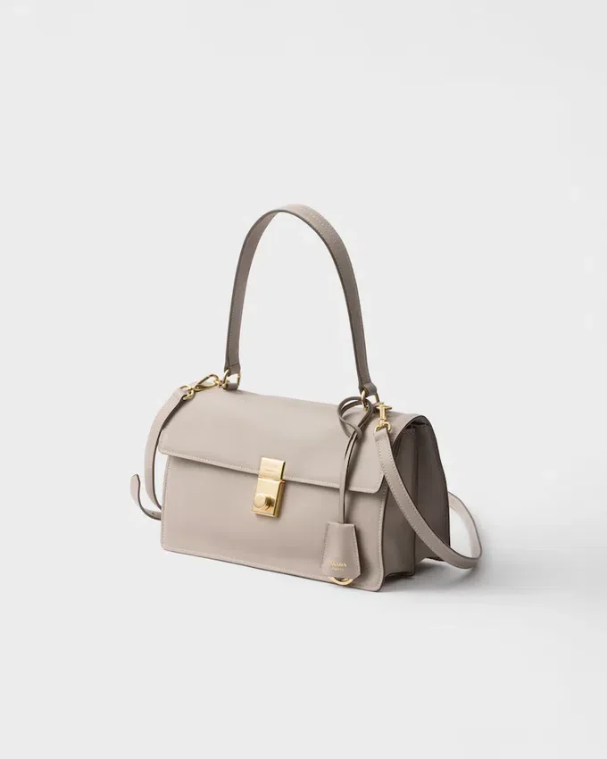 Prada Soft Středně velká kožená taška přes rameno Prada Soft Středně velká kožená taška přes rameno