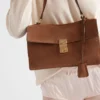 Prada Soft Středně velká semišová taška přes rameno Prada Soft Středně velká semišová taška přes rameno