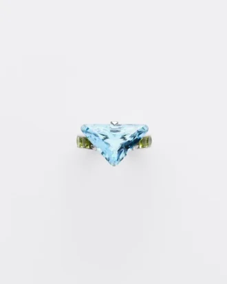 Prsten Couleur Vivante Solitaire – bílé zlato s akvamarínem a peridotem Prsten Couleur Vivante Solitaire – bílé zlato s akvamarínem a peridotem