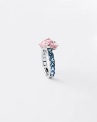Prsten Couleur Vivante Solitaire – bílé zlato s morganitem a akvamarínem Prsten Couleur Vivante Solitaire – bílé zlato s morganitem a akvamarínem