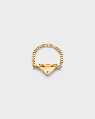 Prsten Eternal Gold Chain z žlutého zlata se zeleným křemenem Prsten Eternal Gold Chain z žlutého zlata se zeleným křemenem