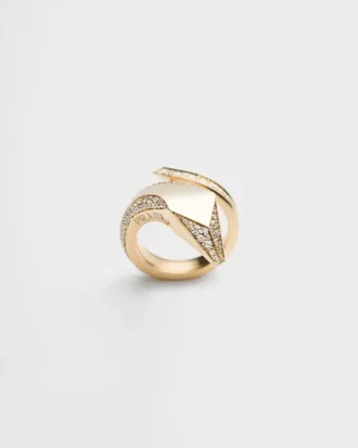 Prsten Eternal Gold Snake ze žlutého zlata a diamantů