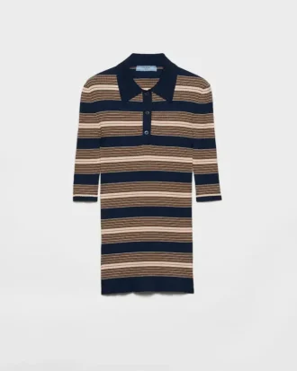 Pruhované bavlněné polo tričko