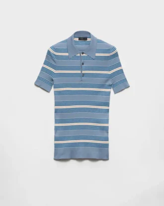 Pruhované bavlněné polo tričko