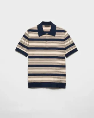 Pruhované bavlněné polo tričko