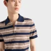 Pruhované bavlněné polo tričko Pruhované bavlněné polo tričko