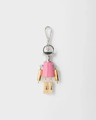 Přívěsek na klíče Robot z kůže Saffiano