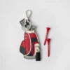 Přívěsek na tašku na golfové tee z kůže Saffiano Přívěsek na tašku na golfové tee z kůže Saffiano