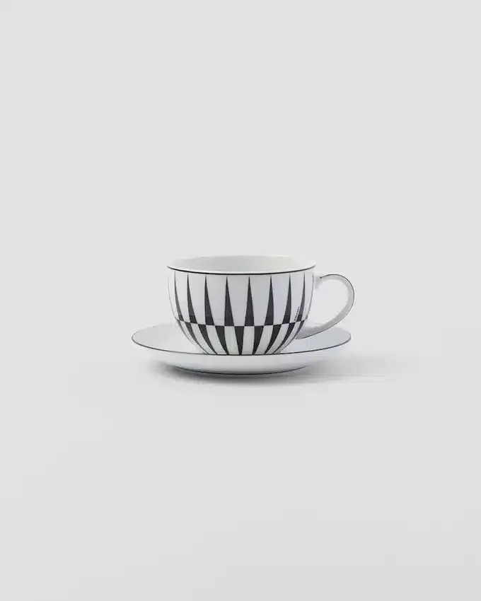 Sada dvou porcelánových čajových šálků – pruhy Sada dvou porcelánových čajových šálků – pruhy