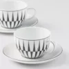 Sada dvou porcelánových čajových šálků – pruhy Sada dvou porcelánových čajových šálků – pruhy