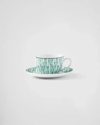 Sada dvou porcelánových čajových šálků – Vienna Green