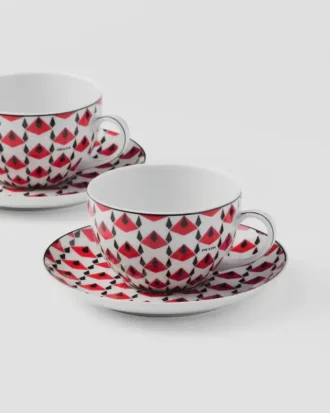 Sada dvou porcelánových čajových šálků – Vienna Red Sada dvou porcelánových čajových šálků – Vienna Red