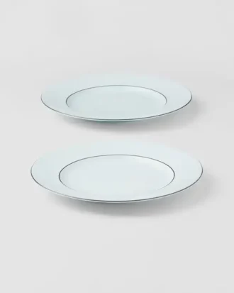 Sada dvou porcelánových dezertních talířů – Celadon