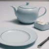 Sada dvou porcelánových dezertních talířů – Celadon Sada dvou porcelánových dezertních talířů – Celadon