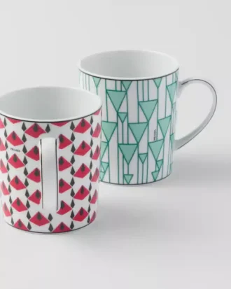 Sada dvou porcelánových hrníčků – Vienna Red a Vienna Green