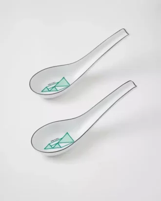 Sada dvou porcelánových lžiček – Vienna Green