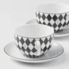 Sada dvou porcelánových šálků na cappuccino – šachovnice Sada dvou porcelánových šálků na cappuccino – šachovnice