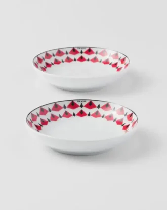 Sada dvou porcelánových misek na omáčku – Vienna Red