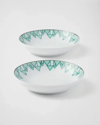 Sada dvou porcelánových misek na omáčky – Vienna Green