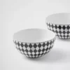 Sada dvou porcelánových polévkových misek – šachovnice Sada dvou porcelánových polévkových misek – šachovnice