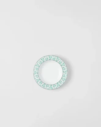 Sada dvou porcelánových polévkových talířů – Vienna Green