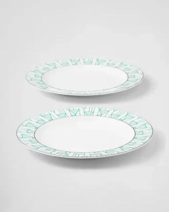 Sada dvou porcelánových talířů – Vienna Green Sada dvou porcelánových talířů – Vienna Green