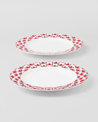 Sada dvou porcelánových talířů – Vienna Red