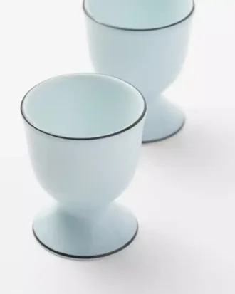 Sada dvou porcelánových vajíčkových kalíšků – Celadon