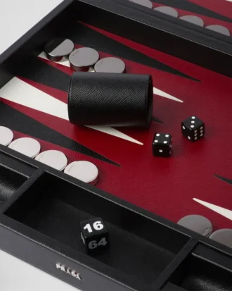 Sada na backgammon z kůže Saffiano