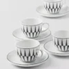 Sada čtyř porcelánových šálků na espresso – pruhy Sada čtyř porcelánových šálků na espresso – pruhy