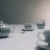 Sada čtyř porcelánových šálků na espresso – pruhy Sada čtyř porcelánových šálků na espresso – pruhy