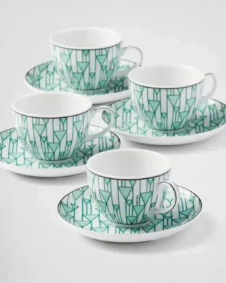 Sada čtyř porcelánových šálků na espresso – Vienna Green Sada čtyř porcelánových šálků na espresso – Vienna Green