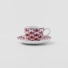 Sada čtyř porcelánových šálků na espresso – Vienna Red Sada čtyř porcelánových šálků na espresso – Vienna Red