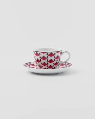Sada čtyř porcelánových šálků na espresso – Vienna Red Sada čtyř porcelánových šálků na espresso – Vienna Red
