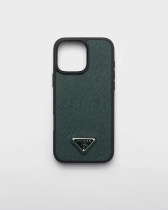 Saffiano kůže pouzdro pro iPhone 16 Pro Max Saffiano kůže pouzdro pro iPhone 16 Pro Max