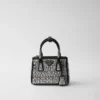 Saténová mikro taška Prada Galleria s ozdobami