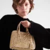 Saténová taška Prada Galleria Mini s krystaly