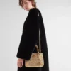 Saténová taška Prada Galleria Mini s krystaly