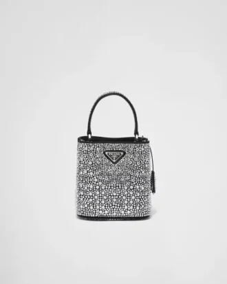 Saténová taška Prada Panier s krystaly Saténová taška Prada Panier s krystaly