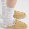 Semišové a ovčí kožešinové pantofle Semišové a ovčí kožešinové pantofle