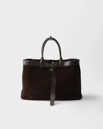 Semišová taška Prada Buckle s páskem