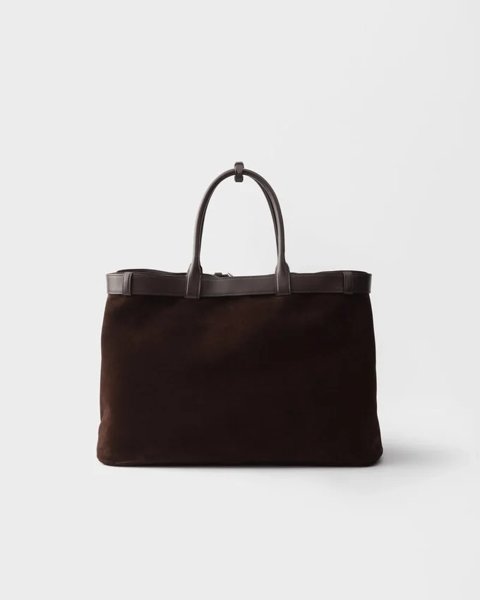 Semišová taška Prada Buckle s páskem Semišová taška Prada Buckle s páskem