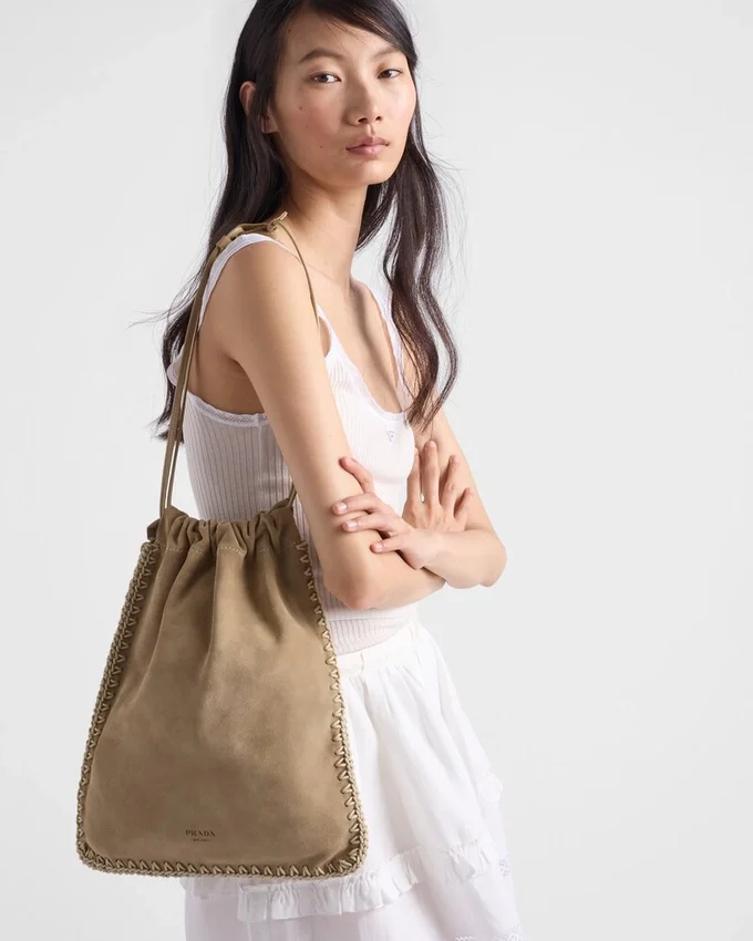 Semišová taštička Prada Wish Semišová taštička Prada Wish