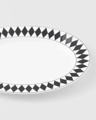 Střední porcelánový servírovací talíř – šachovnice Střední porcelánový servírovací talíř – šachovnice